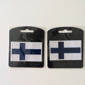Finnish Flag Patch Embroidered Iron-On Finland European FI Decal 2 Pieces